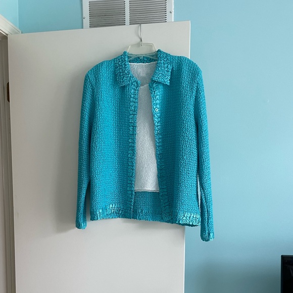 Vintage 2 piece ribbon knit sweater and shell - Picture 3 of 11